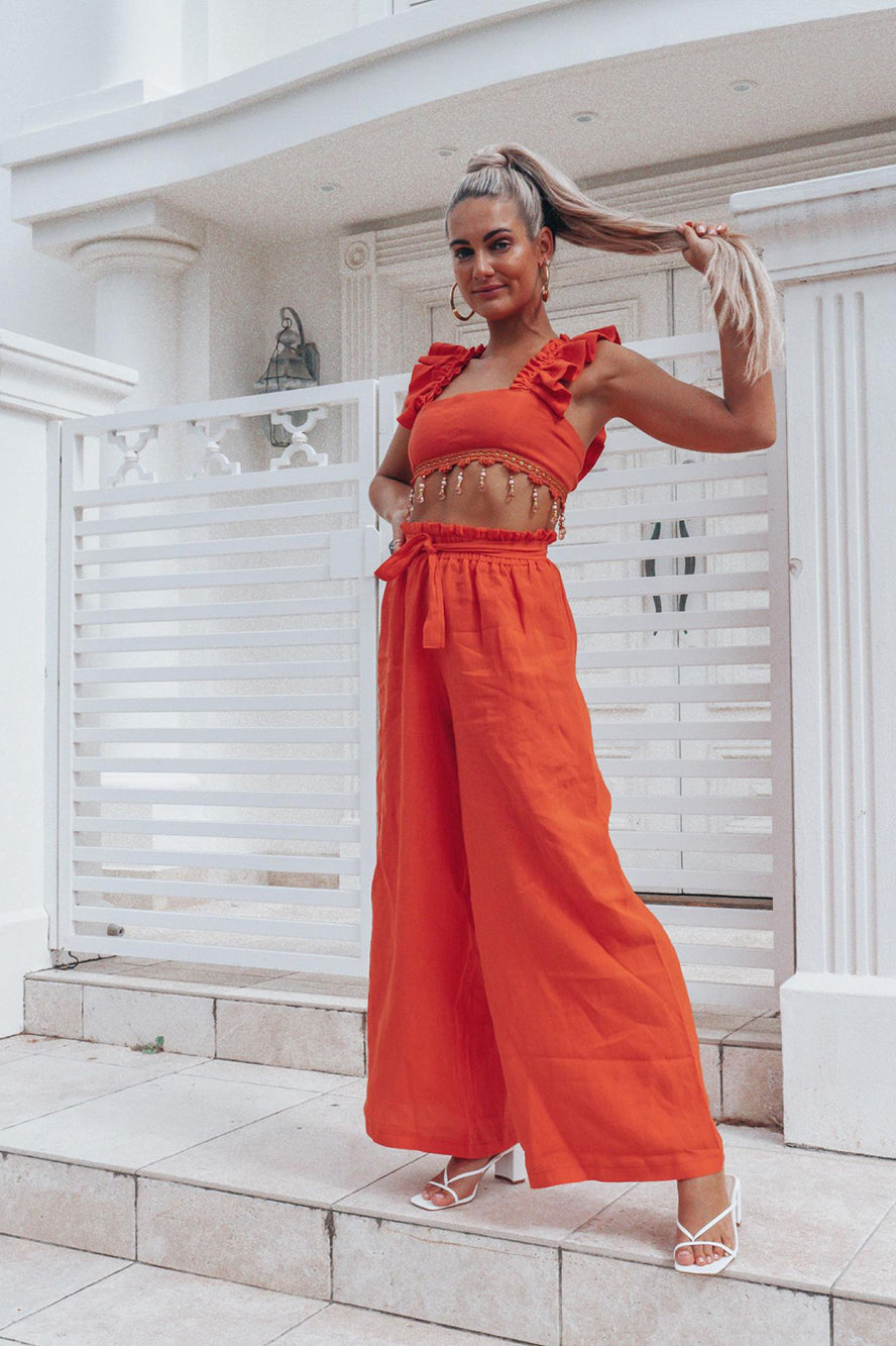 Camilla Butterfly Crop - Tangerine